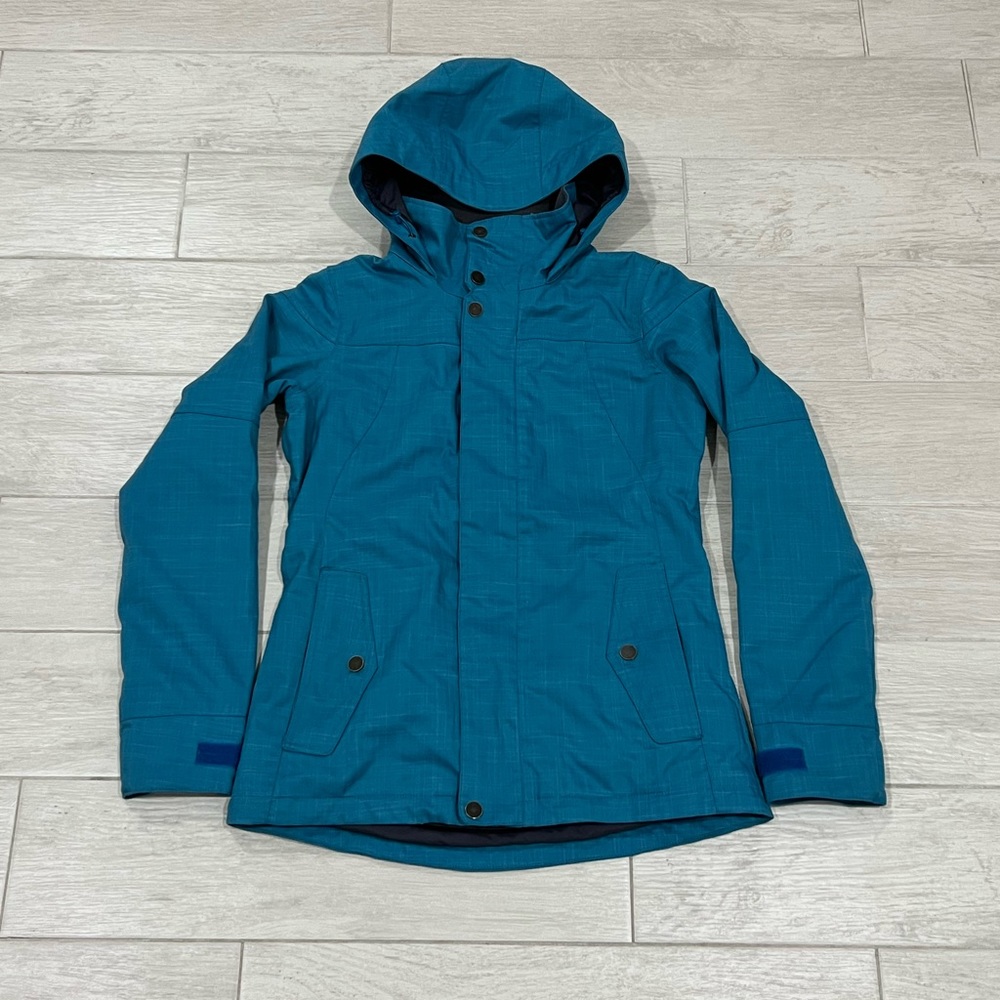 Burton Dry Ride Thermo Lite Blue Mushroom Snowboard Jacket Size Small